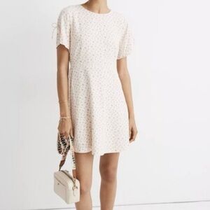 Madewell Cream Floral Mini Dress